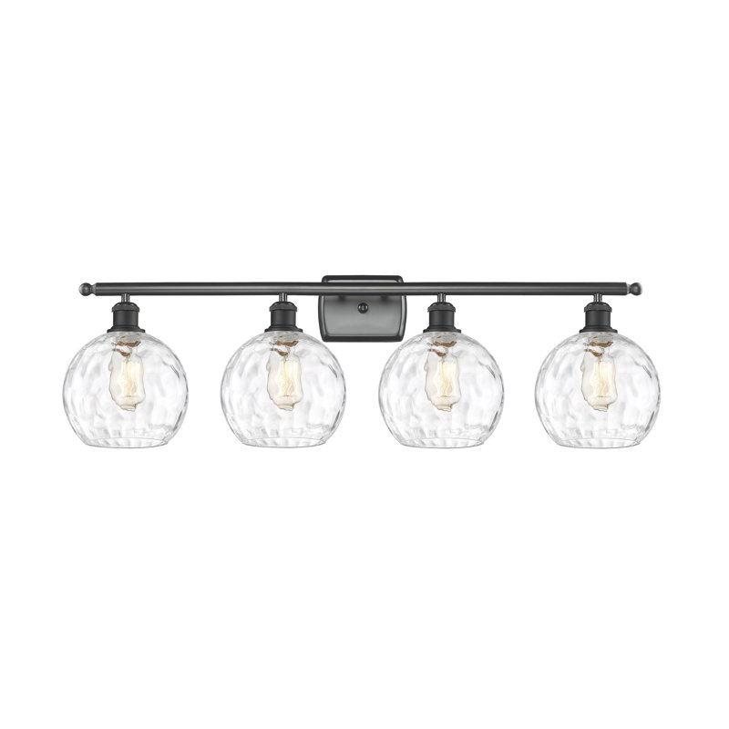 Éclairage pour salle de bain 4 lumières Cindi, DEL, Noir mat