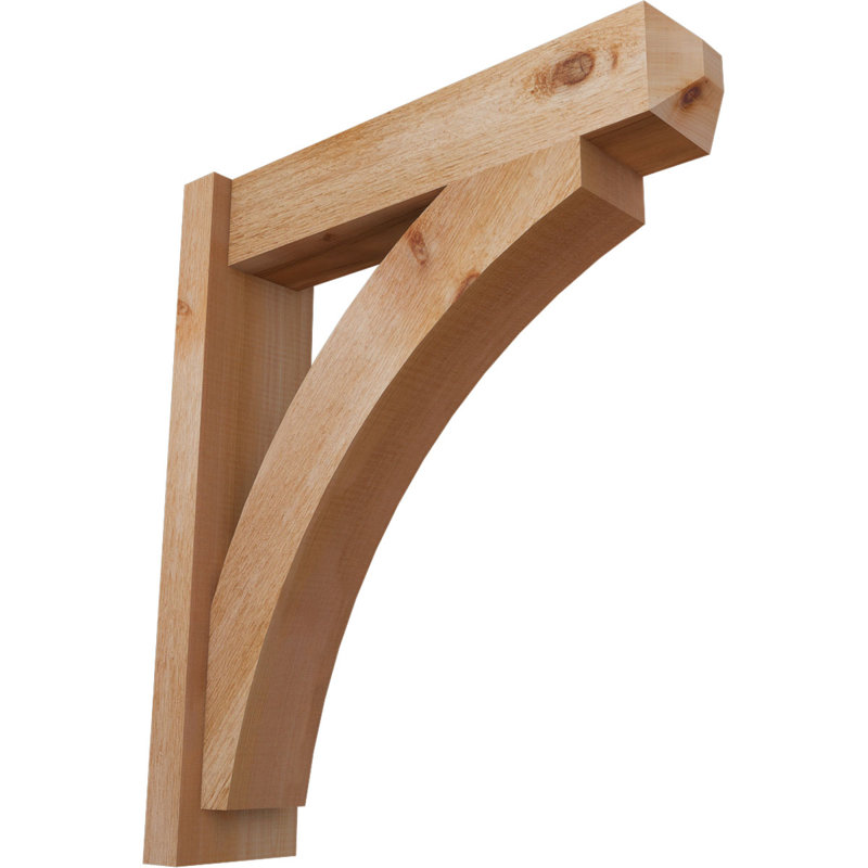 Persienne en bois rustique Thorton Craftsman, H 28 po x P 24 po, Cèdre rouge de l'Ouest de 6 po (sciage brut)