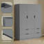 Modern 3 Door 4 Drawer Wardrobe with Hanging Space for Bedroom Storage & Organisation-402978153