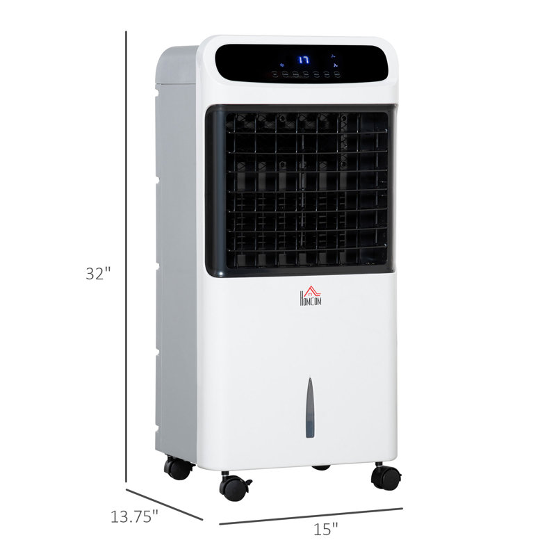 HomCom Portable Evaporative Cooler with Remote Included, White