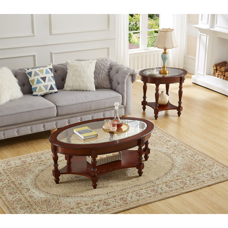 Ashel Glass Top End Table