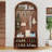 Arch Hall Tree With Bench And Shoe Storage, 4-in-1 Coat Rack With 4 Hooks And 2 Fluted Doors