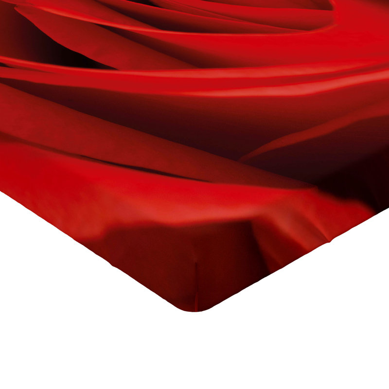 Drap-housse orange Ambesonne, Floral vermillon, Drap-housse pour lit simple TG