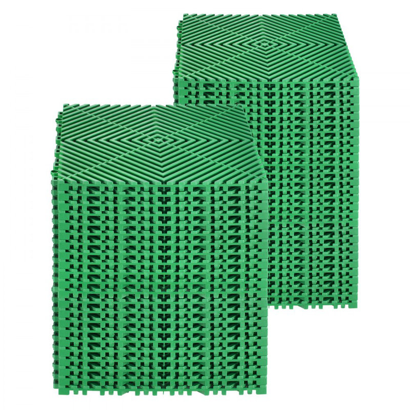 Tapis de drainage à emboîtement, matériau PP durable et modulaire à coussin d'emboîtement modulaire de 12 po x 12 po, tapis de drainage épissables, carrelage de drainage et tapis antidérapant pour garage, jardin, cuisine et extérieur