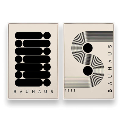 Ensemble de 2 impressions sur toile géométriques Bauhaus Energy