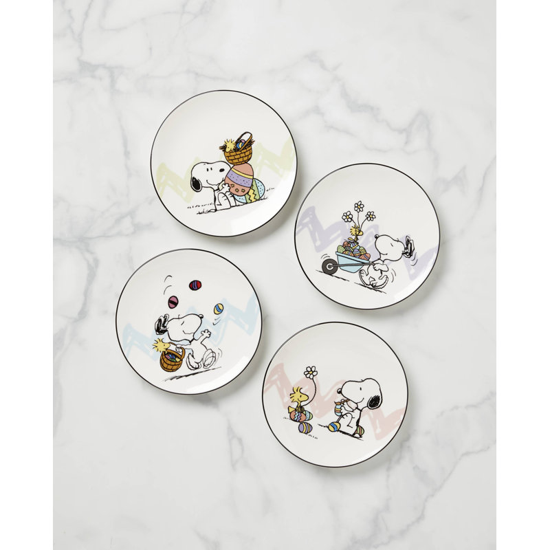 Peanuts Easter Snoopy 4-Piece Accent Plates Set
