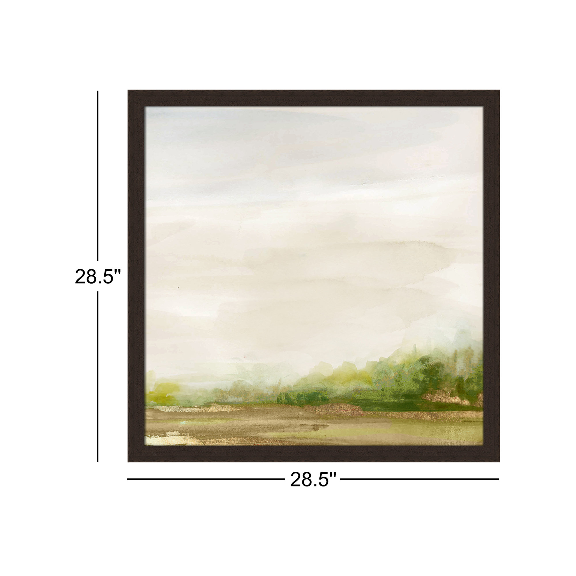 Evening Stroll - Picture Frame Painting, Walnut Framed, 28.5" H x 28.5" W x 1.12" D