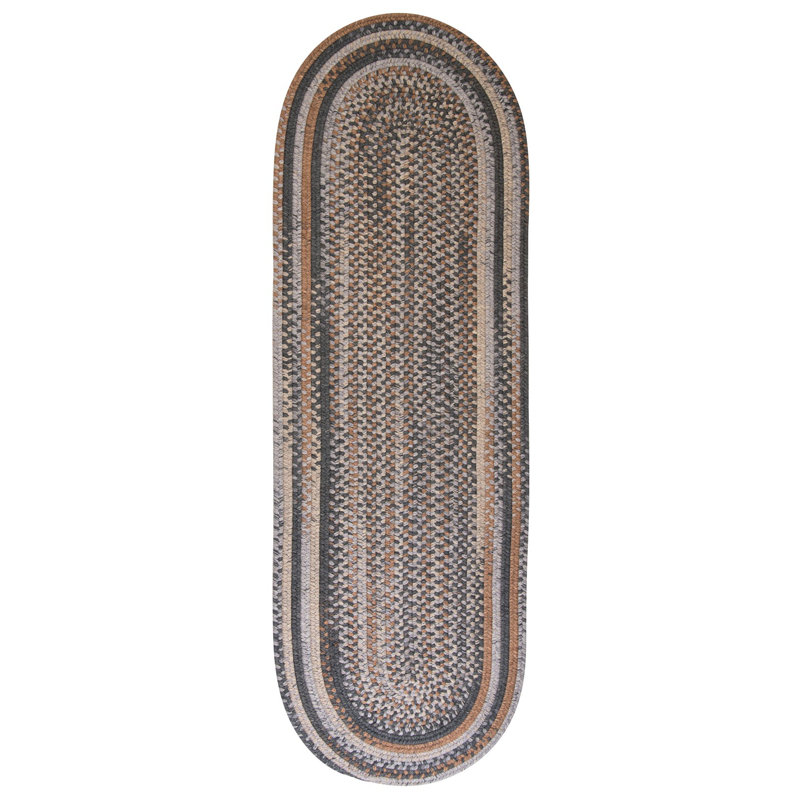 Tapis réversible en laine Oyola - gris graphite, Ovale 2 pi x 7 pi