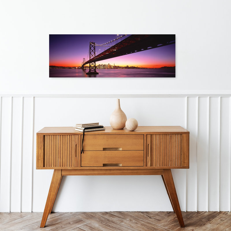 Bay Bridge, San Francisco, Ca, États-Unis, art contemporain abstrait, art mural, H 12 po x l 36 po