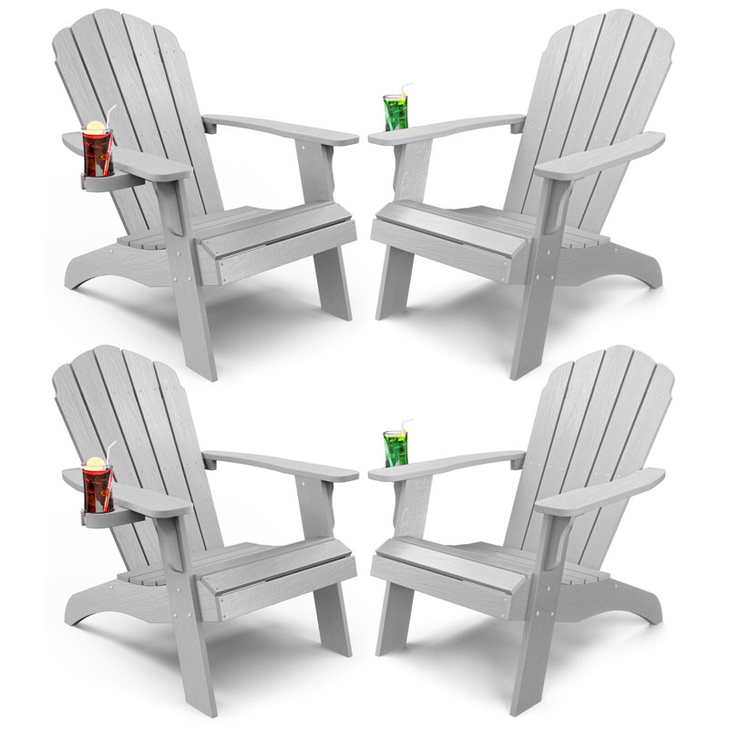 Ensembles de chaises Adirondack surdimensionnées en plastique, gris