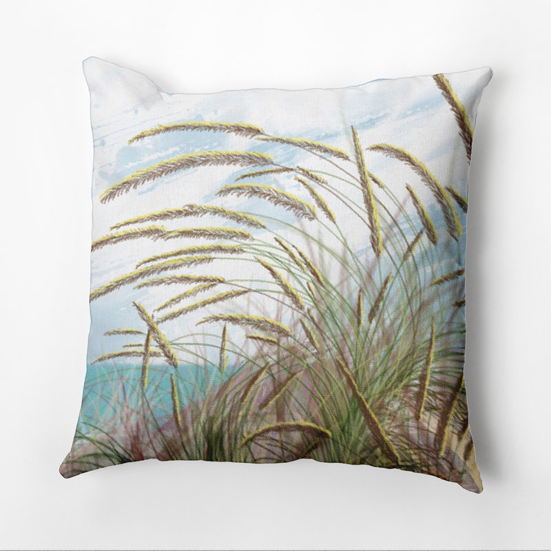 Beach Vacation Reversible Throw Pillow, 18" H x 18" W