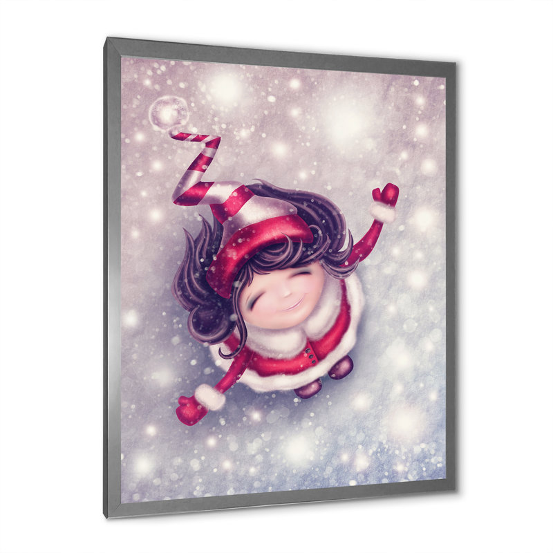 Toile de Noël, reproduction d'art des Fées d'hiver - Fée de Noël d'hiver, H 32 po x l 16 po, Cadre photo argenté