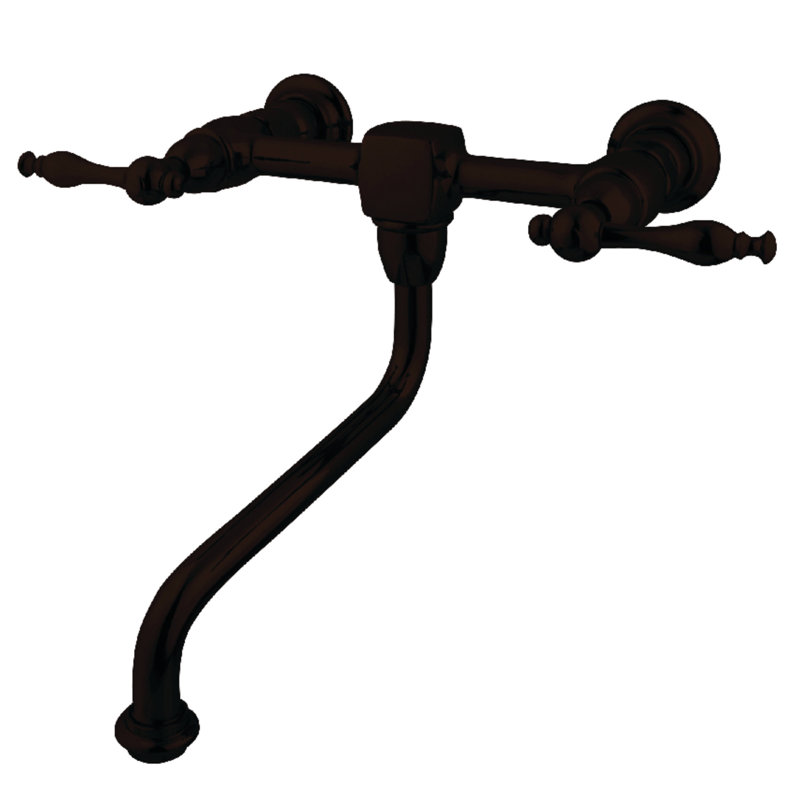 Kingston Brass Heritage Two-Handle 2-Hole Wall Mount Bathroom Faucet, Oil Rubbed Bronze