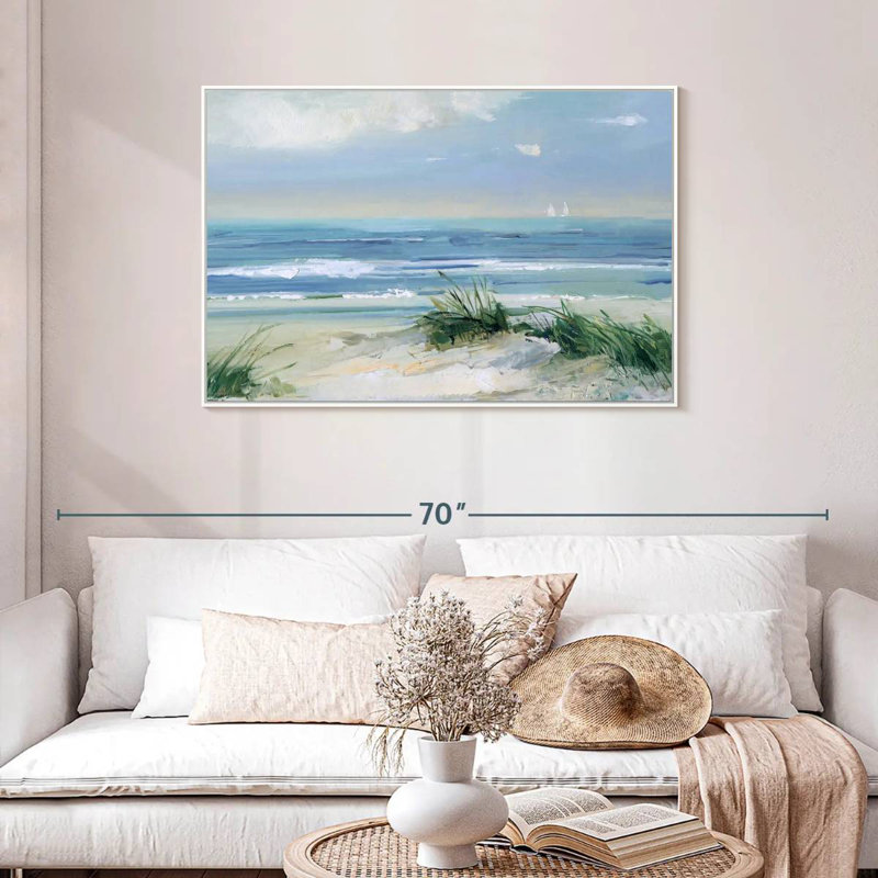 Brises côtières, Cadre flottant blanc, 43 po x 29 po