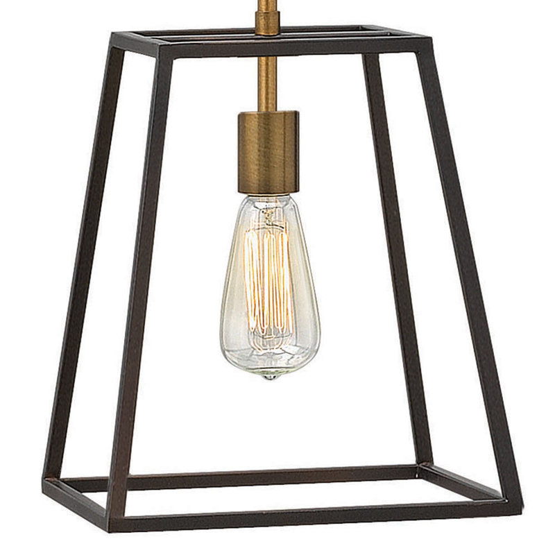 Fulton One-Light Stem Hung Minimalist Pendant, Aged Zinc, 8.75" H x 10" W x 10" D