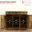 Buffet de cuisine 3 tiroirs - Rangement moderne brun rustique avec tablettes réglables pour et