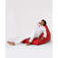 Fauteuil à billes de qualité supérieure, rouge uni, 57,1 po x 13,8 po x 35,4 po | 100% polyester, imperméable, 100% mousse de styromousse originale, capacité de poids maximale: 440 lb | Système de fermeture à glissière caché et double, parfait pour la détente en plein air-1677986458