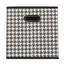 Ensemble de 6 bacs de rangement en tissu, pied-de-poule blanc et noir