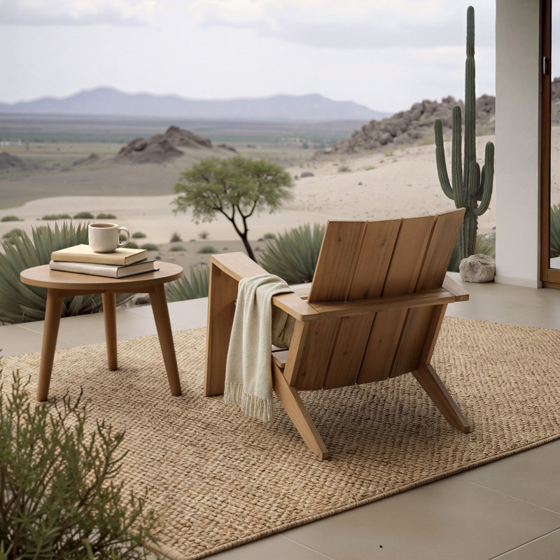 Chaise Adirondack moderne Emerson | Méridienne d'extérieur en bois d'acacia