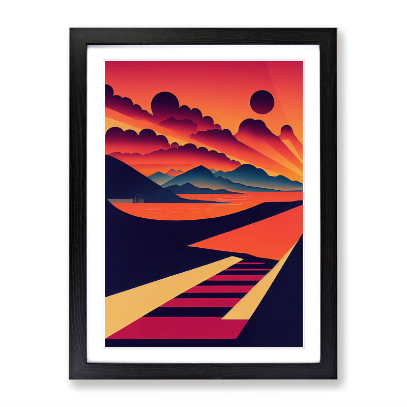 Breathtaking Sunset - Single Picture Frame Print, Black, 64cm H x 46cm W x 2cm D