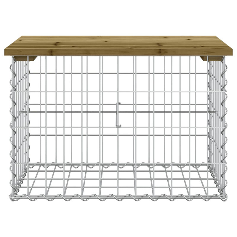Boran Steel Outdoor Bench, Impregnated Wood Pine, 42 cm H x 63 cm W x 44 cm D