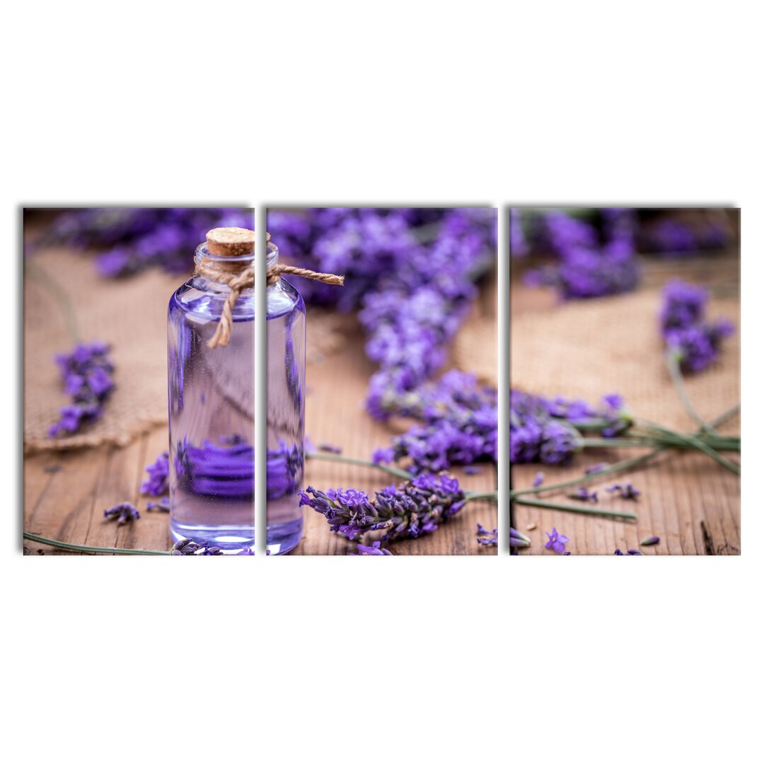 3-tlg. Leinwandbilder-Set Fresh Lavender Flowers