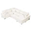 Canapé modulaire de 112,2 po de couleur crème avec lit escamotable pour plus de polyvalence, coffre de rangement mobile, tablette de recharge et 3 coussins crème, fonctionnalité escamotable et espace de vie-751708649