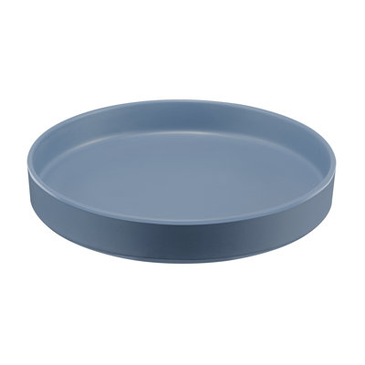 Hudson - Assiette en mélamine à rebord surélevé bleu pierre 10 po