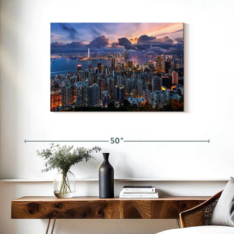 Lever de soleil Sirci à Hong-kong, H 24 po x l 36 po