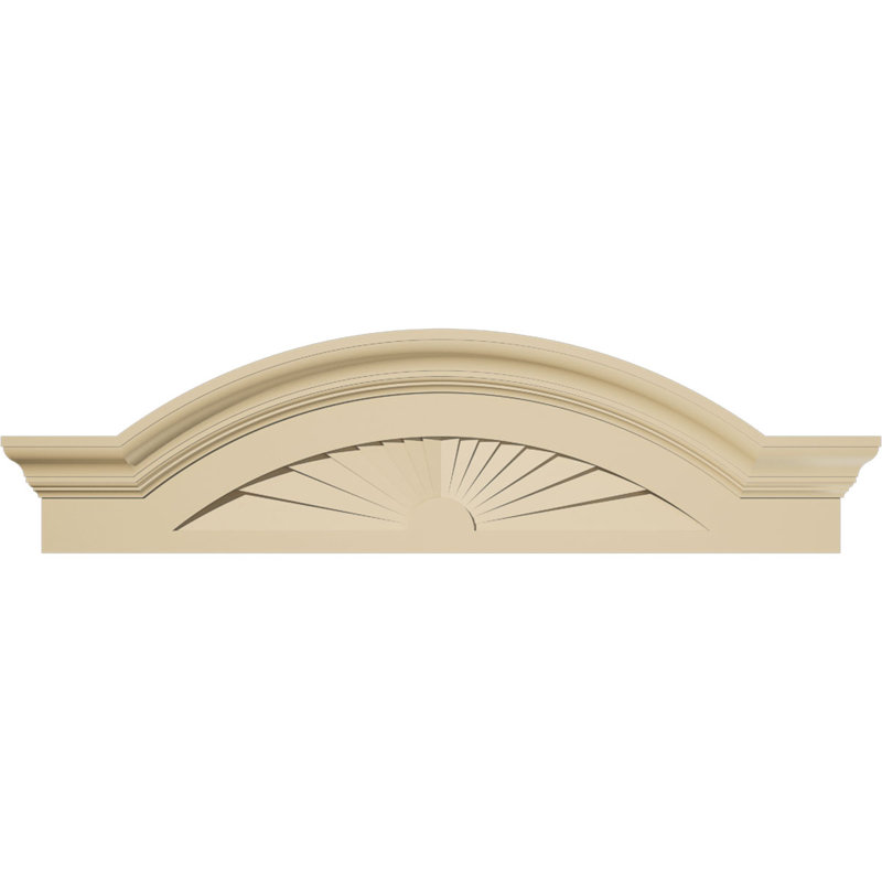 Arche de segment 36 po x H 10 po x P 3 po avec fronton en uréthane Sunburst Signature Flankers, brun clair apprêté