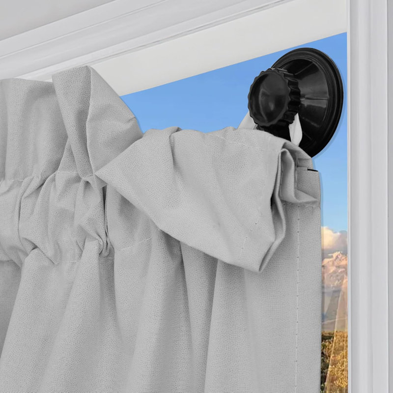 100% Blackout Portable Curtains with Suction Cups, Lightweight Travel Curtains Easy to Catch & Install Window Treatments Thermal Insulated Blinds for Baby/Bedroom, 1 Panel
