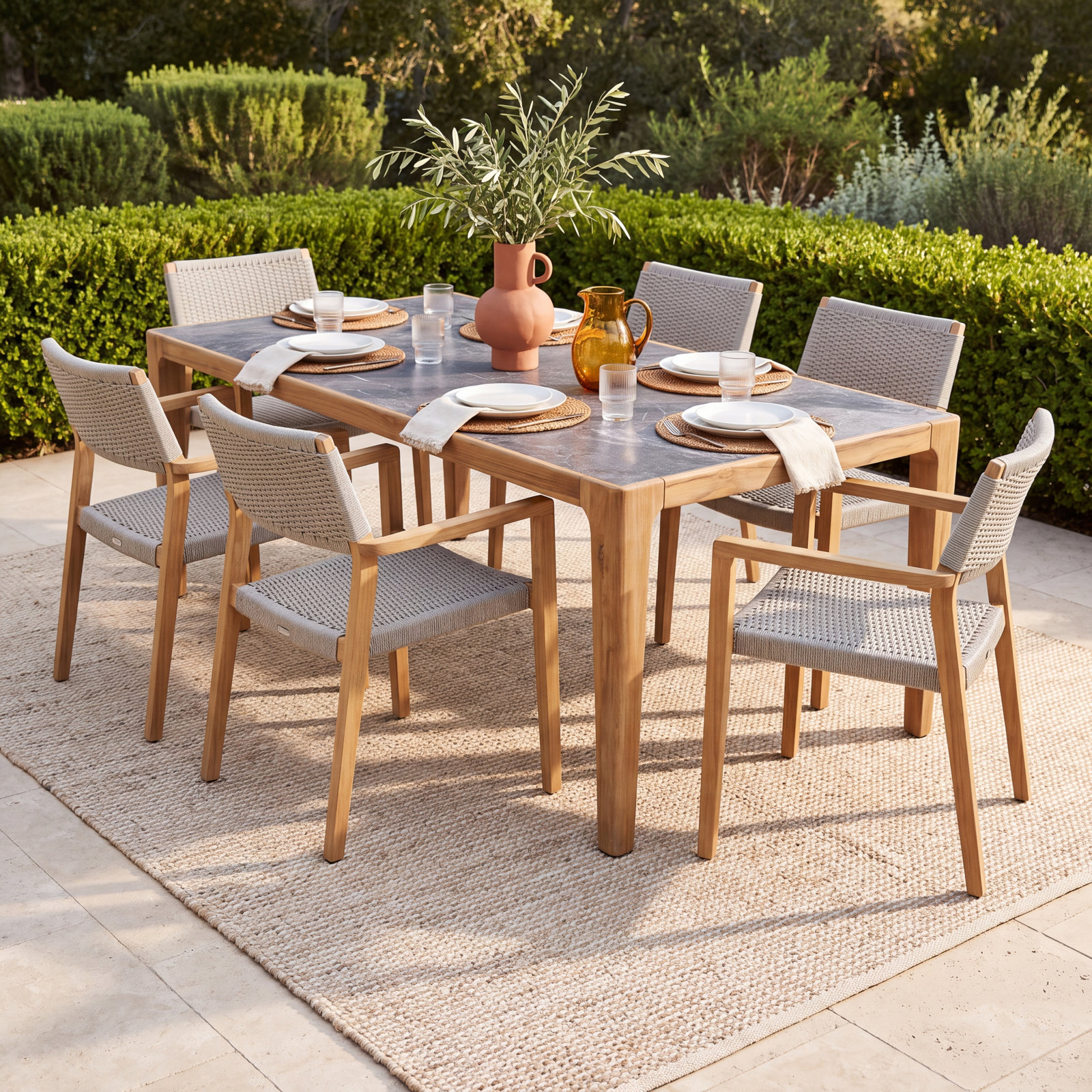 Cava 79" Patio Dining Table, Black