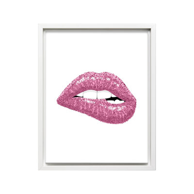 Bouche rose à paillettes