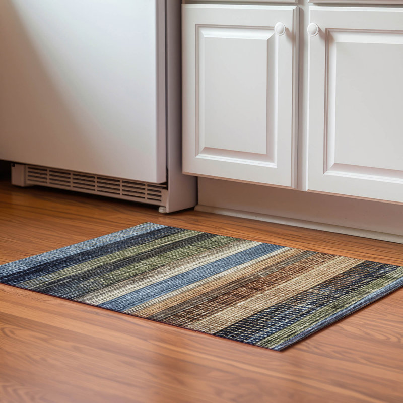 Premium Machine Washable Medena AMF1873 Stripes Rug, Rectangle 1'8" x 2'6"