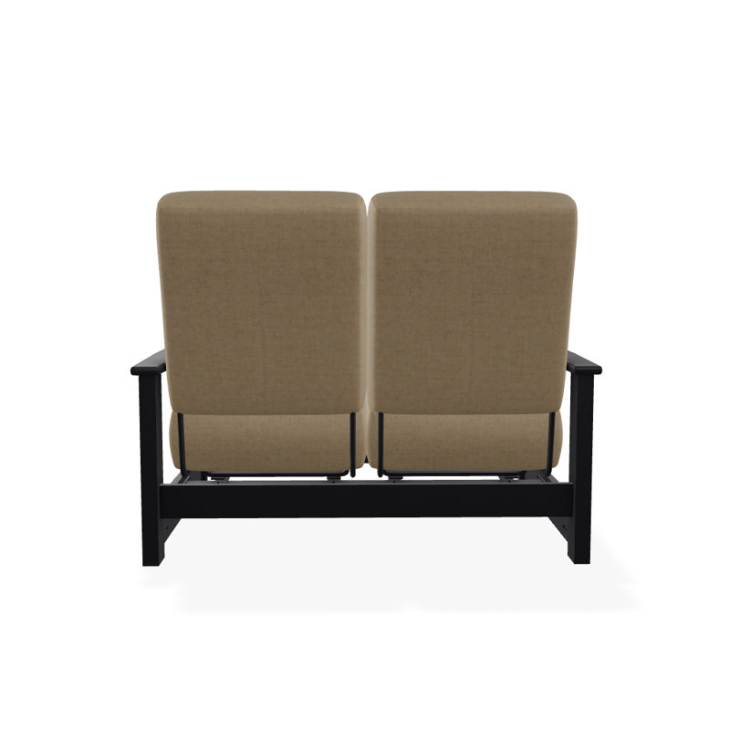 Leeward 56.5'' Wide Loveseat with Cushions, Cast Ash Sunbrella® Plainweave, Black