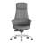 Top Grain Genuine Leather High Back Executive Chair, Extra Wide Armrests, Easy Triple Button Control for Lockable Tilt, Seat Depth & Height Adjustment, 300 LBS Aluminum Base Chair with Silent PU Casters (Gray)-1415863902