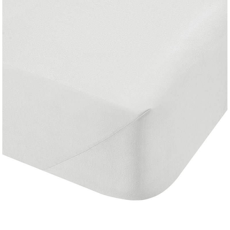 Broadbent Cotton Blend Sateen Fitted Sheet, Single (3'), White