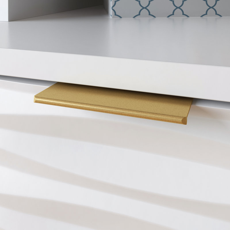 White 80'' Media Console with Cabinet and Drawers