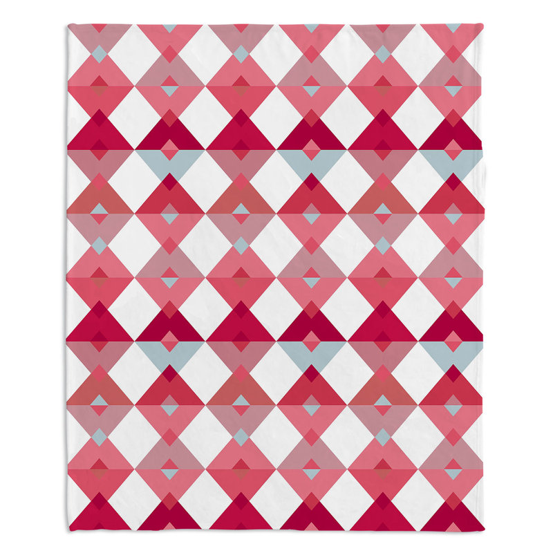 Couverture sherpa douce rose pâle triangles, l 68 po x L 80 po