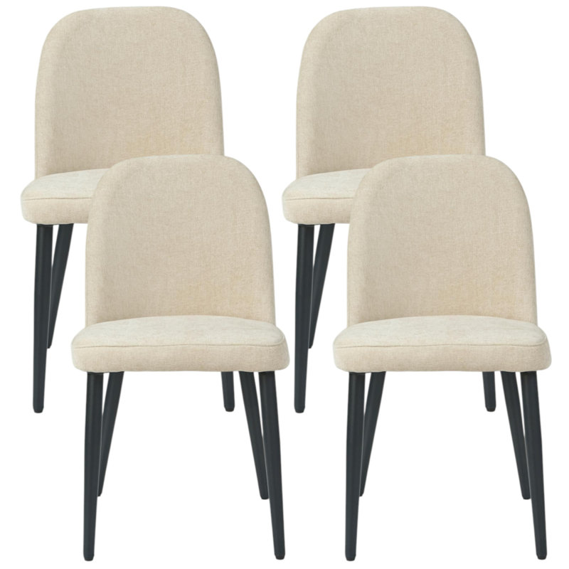 Chaise rembourrée avec pieds en métal, Beige