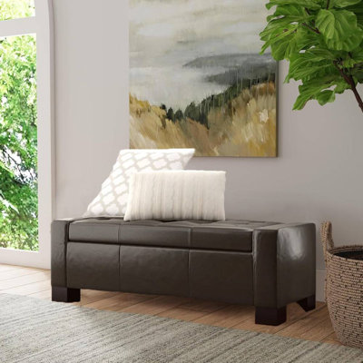 Banc de rangement rembourré de style Mid-Century, banc de rangement pour chambre et entrée