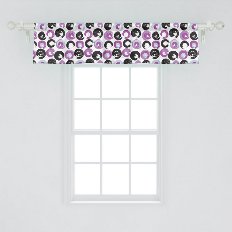 Cantonnière Ambesonne, paquet de 2 coups de pinceau, blanc, gris foncé, fuchsia