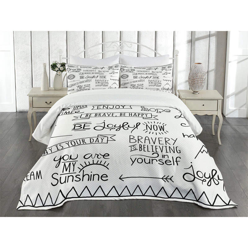 White Quilted Twin Bedspread Set with Pillow Sham