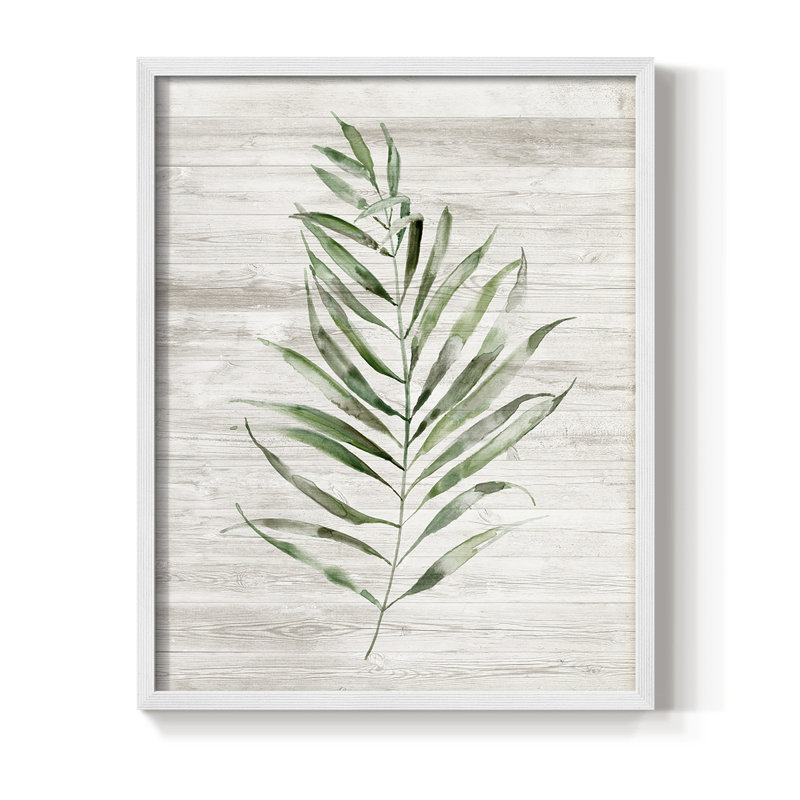 «Tropic Frond II», reproduction encadrée - bois massif, Blanc, H 10 po x l 8 po