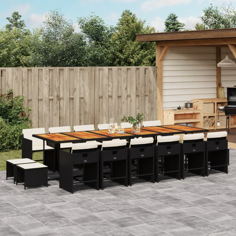 Ensemble de salle à manger de jardin avec coussins 17 pièces vidaXL