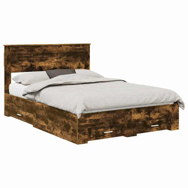 Bed, European Double (140 x 200 cm), Smoked Oak
