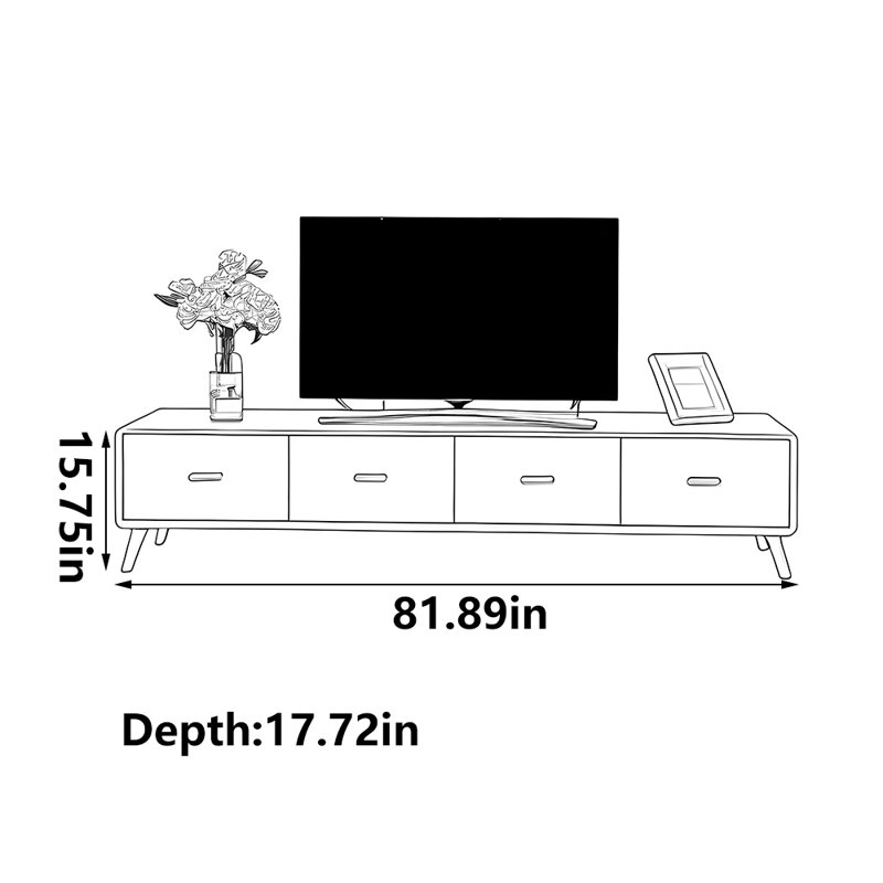 Meuble télé de style nordique, 81.89"