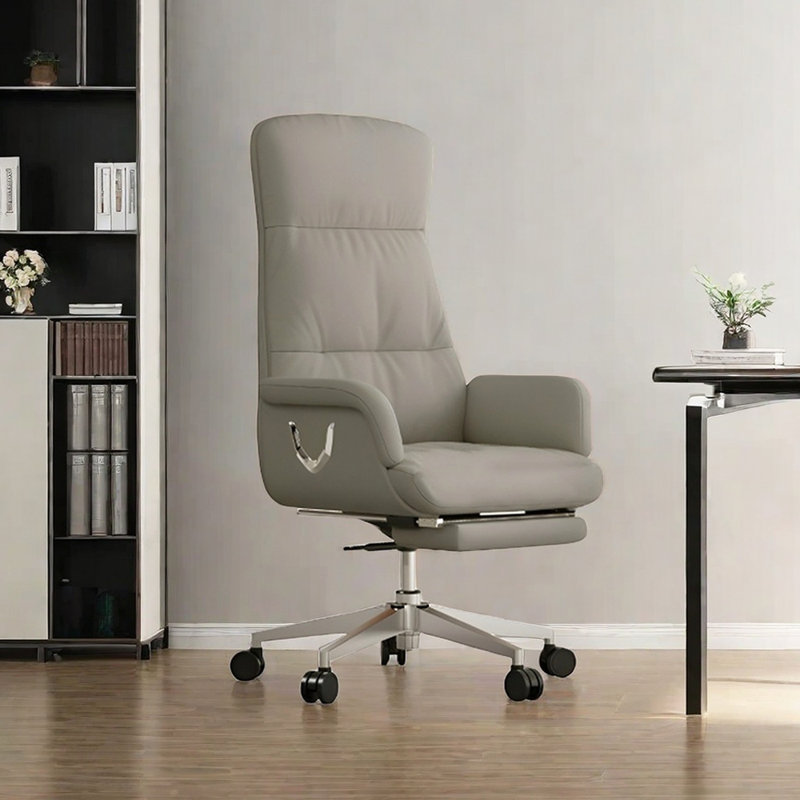 Fauteuil de bureau inclinable à réglage manuel, Gris