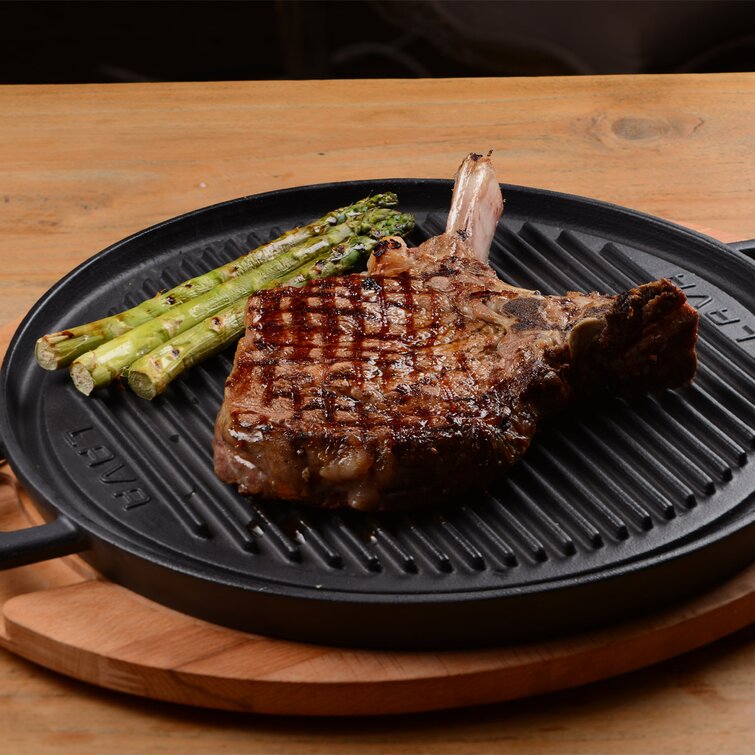 Reversible Cast Iron Griddle - Flat Top Griddle Pan And Grooved Grill 