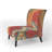 Moroccan Orange Tiles Collage I - Velvet Bohemian Chic Upholstered Slipper Chair-117542431
